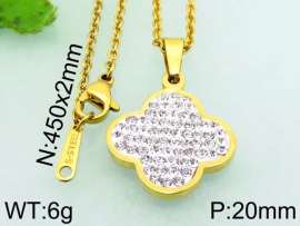 Stainless Steel Stone & Crystal Pendant