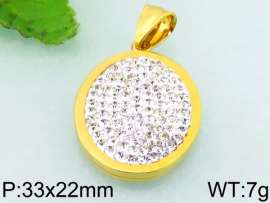 Stainless Steel Stone & Crystal Pendant