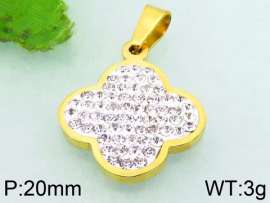 Stainless Steel Stone & Crystal Pendant