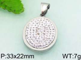 Stainless Steel Stone & Crystal Pendant