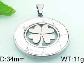 Stainless Steel Stone & Crystal Pendant