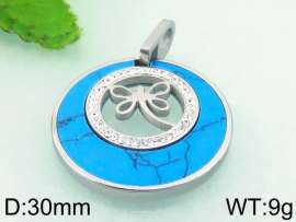 Stainless Steel Stone & Crystal Pendant