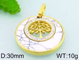 Stainless Steel Stone & Crystal Pendant