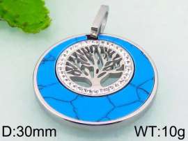 Stainless Steel Stone & Crystal Pendant