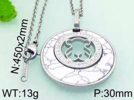 Stainless Steel Stone & Crystal Pendant