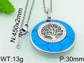 Stainless Steel Stone & Crystal Pendant