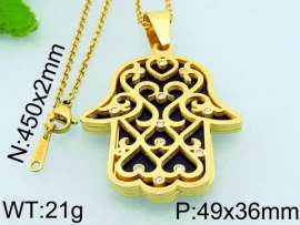 Stainless Steel Stone & Crystal Pendant