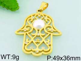 Stainless Steel Stone & Crystal Pendant