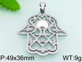 Stainless Steel Stone & Crystal Pendant
