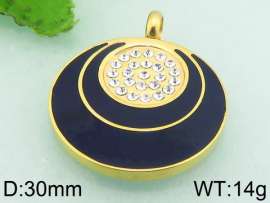 Stainless Steel Stone & Crystal Pendant