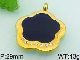 Stainless Steel Stone & Crystal Pendant