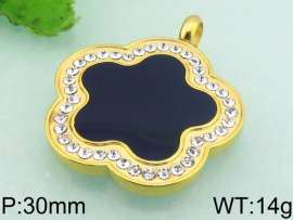 Stainless Steel Stone & Crystal Pendant