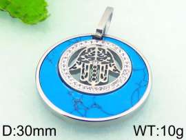 Stainless Steel Stone & Crystal Pendant