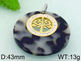 Stainless Steel Stone & Crystal Pendant