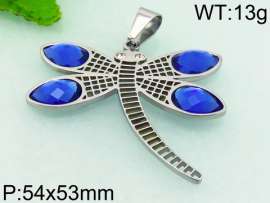 Stainless Steel Stone & Crystal Pendant