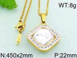 Stainless Steel Stone & Crystal Pendant