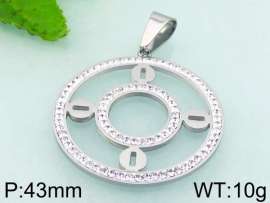 Stainless Steel Stone & Crystal Pendant