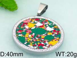 Stainless Steel Stone & Crystal Pendant