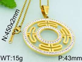 Stainless Steel Stone & Crystal Pendant