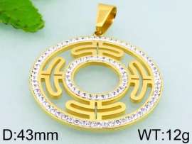 Stainless Steel Stone & Crystal Pendant