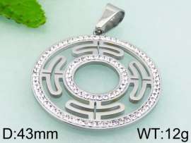 Stainless Steel Stone & Crystal Pendant