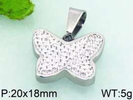 Stainless Steel Stone & Crystal Pendant