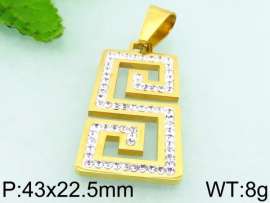 Stainless Steel Stone & Crystal Pendant
