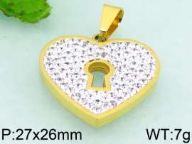 Stainless Steel Stone & Crystal Pendant