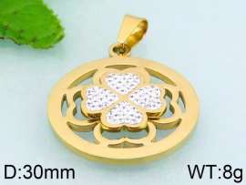 Stainless Steel Stone & Crystal Pendant