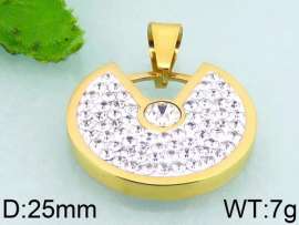 Stainless Steel Stone & Crystal Pendant