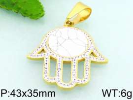 Stainless Steel Stone & Crystal Pendant