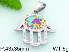 Stainless Steel Stone & Crystal Pendant