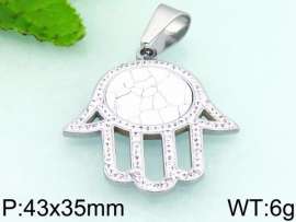 Stainless Steel Stone & Crystal Pendant