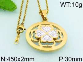 Stainless Steel Stone & Crystal Pendant