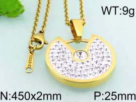 Stainless Steel Stone & Crystal Pendant