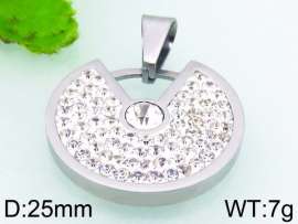 Stainless Steel Stone & Crystal Pendant