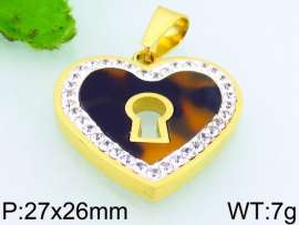Stainless Steel Stone & Crystal Pendant