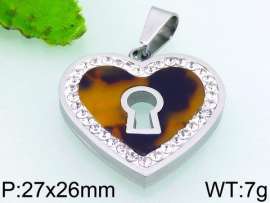 Stainless Steel Stone & Crystal Pendant
