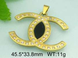 Stainless Steel Stone & Crystal Pendant