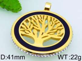 Stainless Steel Stone & Crystal Pendant