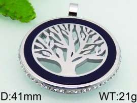 Stainless Steel Stone & Crystal Pendant