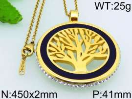 Stainless Steel Stone & Crystal Pendant