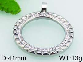 Stainless Steel Stone & Crystal Pendant