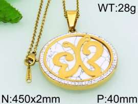 Stainless Steel Stone & Crystal Pendant