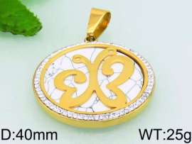 Stainless Steel Stone & Crystal Pendant