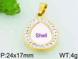 Stainless Steel Stone & Crystal Pendant