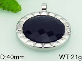 Stainless Steel Stone & Crystal Pendant