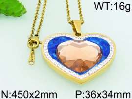 Stainless Steel Stone & Crystal Pendant