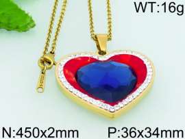 Stainless Steel Stone & Crystal Pendant