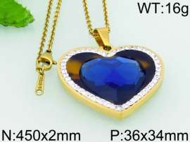 Stainless Steel Stone & Crystal Pendant